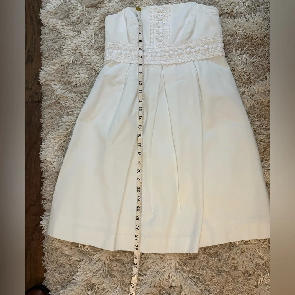 LILLY PULITZER Fit & Flare Dress Sz 2 White - Picture 5 of 9